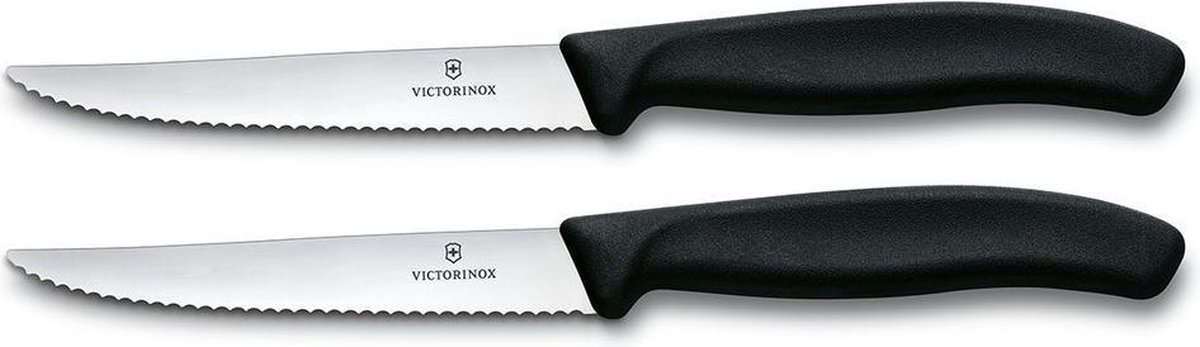 Victorinox Steakmessen - Zwart - 2 Stuks - Nieuw model - Victorinox