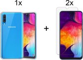 Samsung A70/A70s hoesje siliconen case transparant cover - Samsung Galaxy A70/A70S Hoesje - 2x Samsung A70/A70s Screenprotector