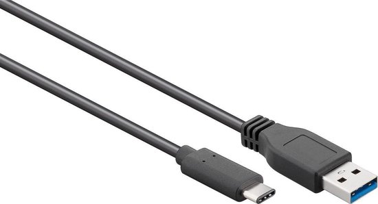 Cablexpert USB-C naar USB-A kabel - USB3.0 - tot 2A / zwart - 0,50 meter