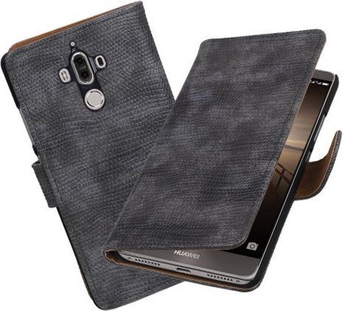 BestCases.nl Huawei Mate 9 Mini Slang booktype hoesje Grijs