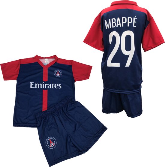 PSG - Mbappé 29 - Set Shirt & Broek - Size 10 jaar - Blauw/Rood | bol.com