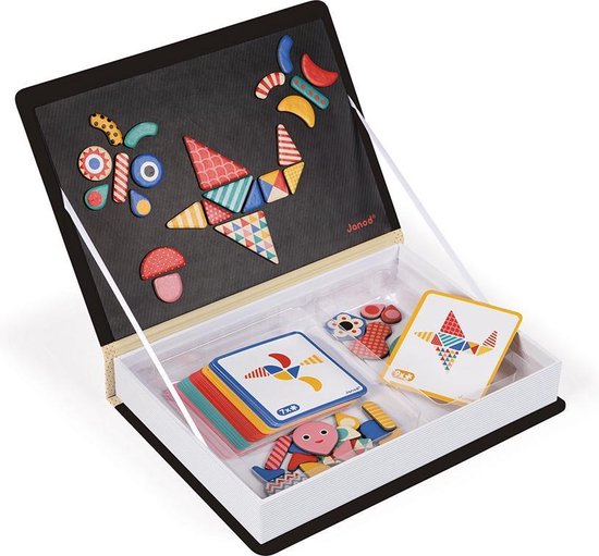 Janod Magnetibook - Moduloform - Magneetboek Speelset Inclusief 43 Magneten En 30 Voorbeeldkaarten - Geschikt vanaf 3 Jaar