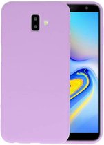 Bestcases Color Telefoonhoesje - Backcover Hoesje - Siliconen Case Back Cover voor Samsung Galaxy J6 Plus (2018) - Paars
