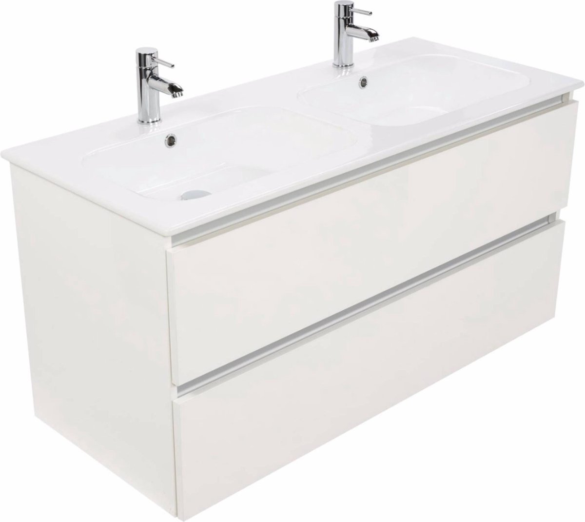 Saqu Gaia Badkamermeubel Set - 120x52 cm - Voorgemonteerd - Wit - Wastafelmeubel - Badmeubel