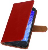 Rood Pull-Up Booktype Hoesje voor Galaxy J7 (2018)