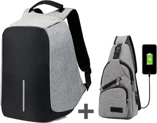 Compact anti-diefstal rugzak - anti-theft backpack - Laptoptas -15,4 inch &  Compact... | bol.com