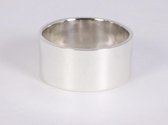 Brede gladde zilveren ring - 10 mm. - maat 17.5