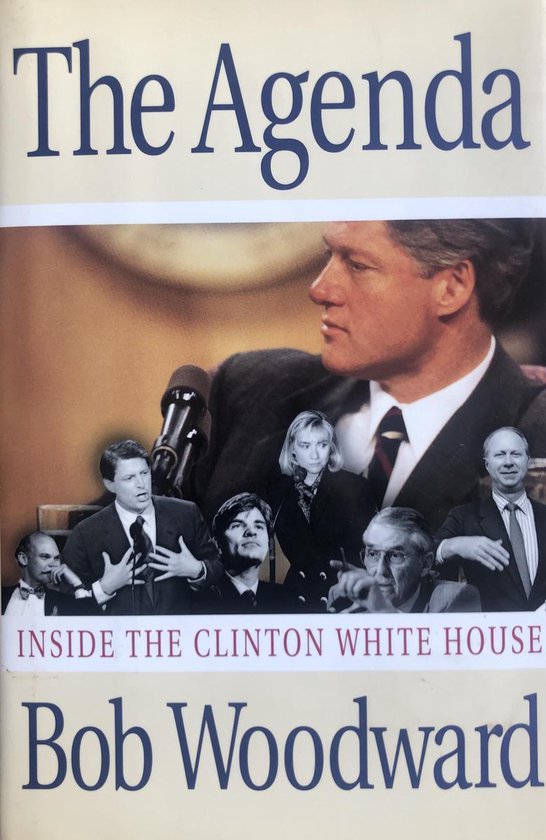 Boekomslag 'The Agenda' met Bill Clinton en Bob Woodward.