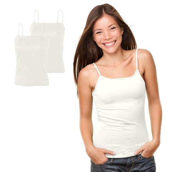 Dames top spaghetti bandjes - melkzijde met spandex - comfortabel en  superzacht -... | bol.com