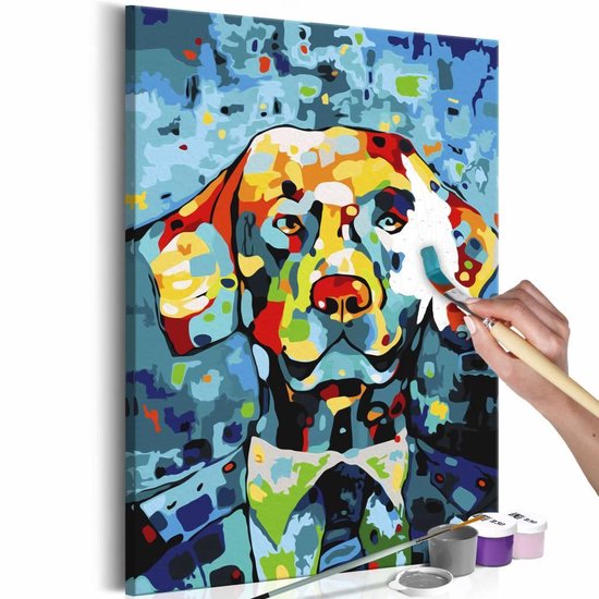 Beste bol.com | Doe-het-zelf op canvas schilderen - Portret van een Hond MQ-58