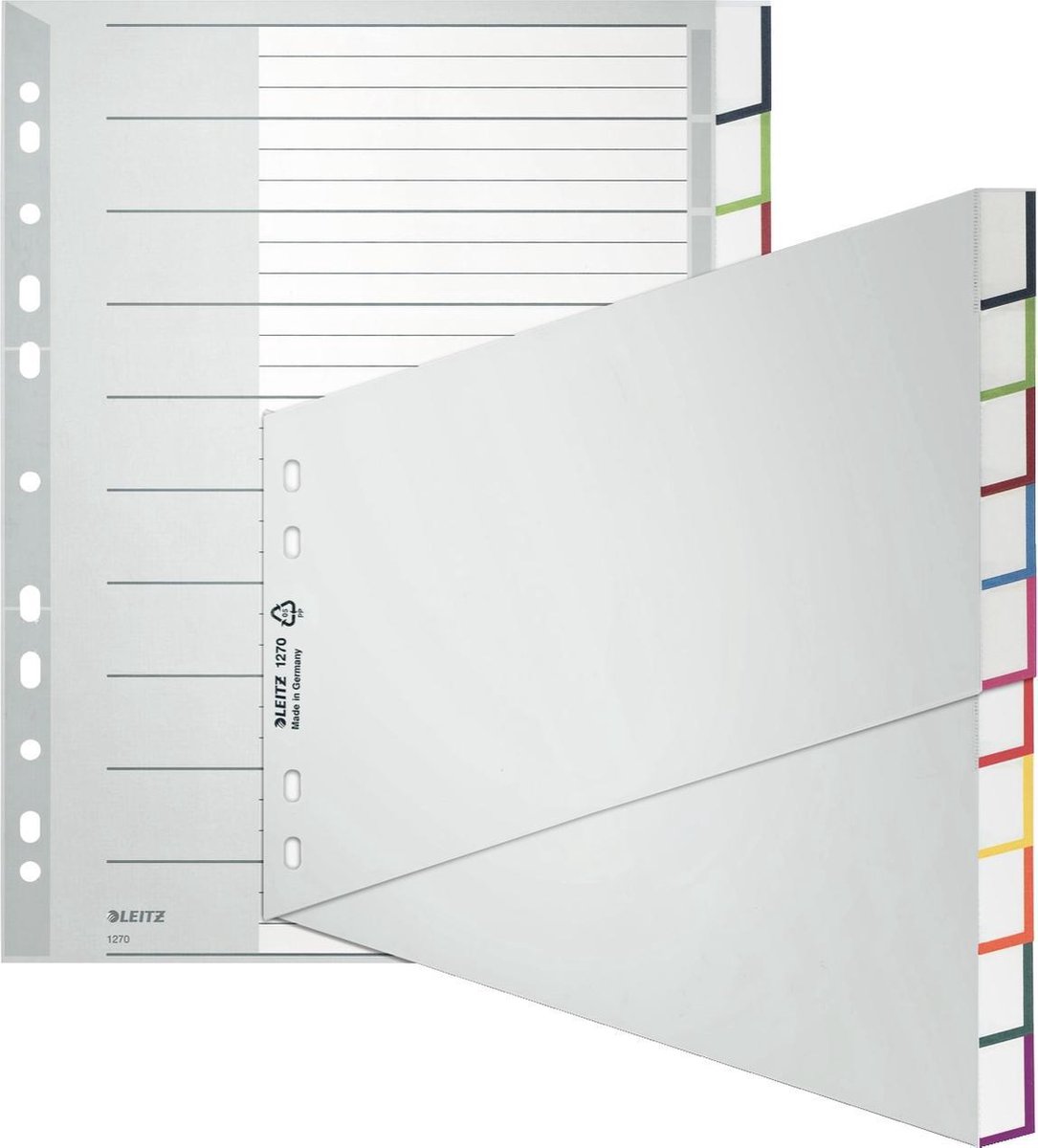 Leitz kunststof registerbladen, blanco, A4 breedformaat, schuin