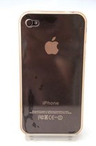 Zacht plastic oranje doorzichtige backcase voor iPhone 4 en 4S