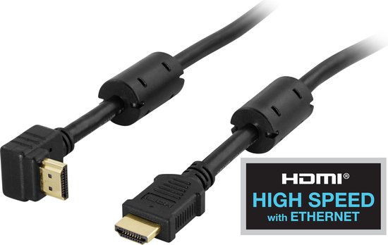DELTACO HDMI-1020V High Speed HDMI kabel met Ethernet, 4K - Haakse  aansluiting - 2 meter | bol.com