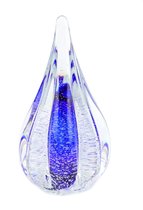 Glasobject druppel sparkle blauw small mini urn glas