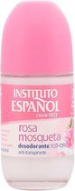 Instituto Espanol Rosa Mosqueta Deodorant Vrouw - Vegan - Deodorant met Wilde Roos - Roll On Glas - Deodorant Vrouw Voordeelverpakking - 6 Stuks