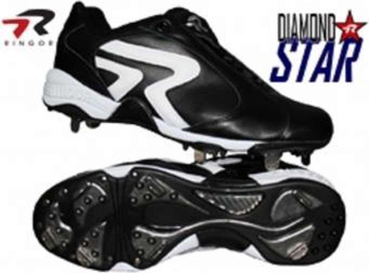 Ringor Diamond Star Metal Softball Cleats PTT - Black - US 6,5