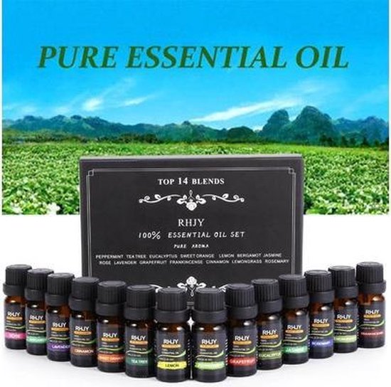 Etherische essentiële oliën voor geurverspreider of aromadiffuser - 14 stuks