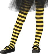 Heksen verkleedaccessoires panty maillot zwart/geel voor meisjes