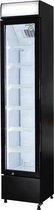 Gastro-Cool DC130 - Slimline koelkast met glazen deur 150 Liter - Zwart/Zwart/Wit 135201‎‎