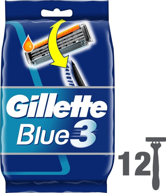 Gillette Blue3 - 12 Stuks - Wegwerpscheermesjes
