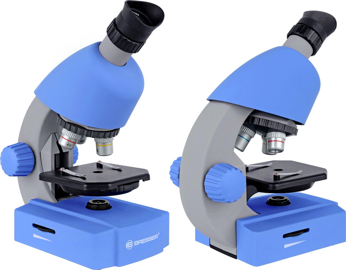 Bresser Junior Microscoop - 40x640x - Blauw - Incl. Accessoirespakket - Voor Transparante Preparaten