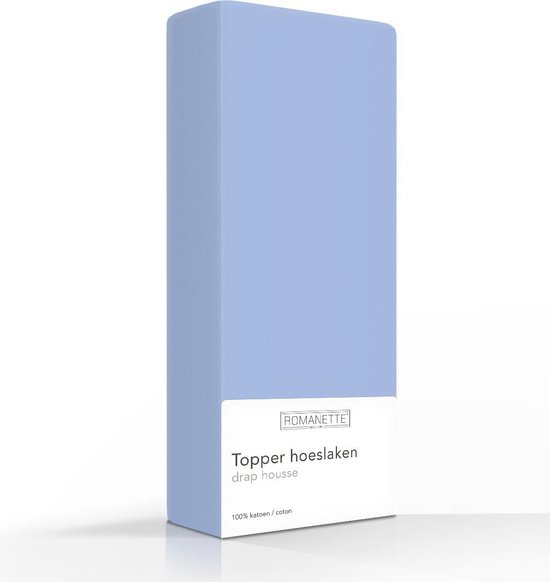 Luxe Katoen Topper Hoeslaken Blauw | 160x200 | Ademend En Verkoelend | Uitstekende pasvorm