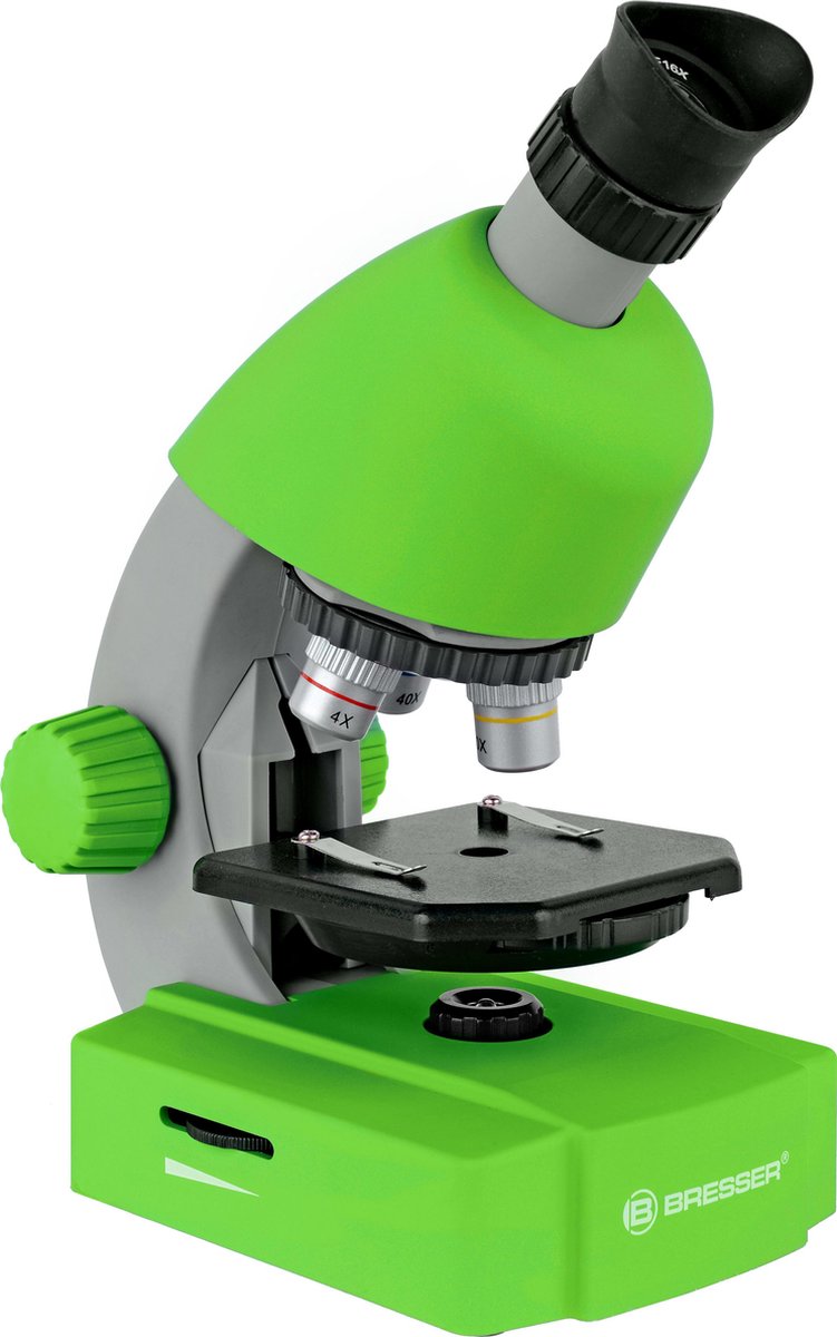 Bresser Junior Microscoop - 40x640x - Groen - Incl. Accessoirespakket - Voor Transparante Preparaten