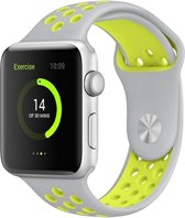 Fako® Siliconen bandje - Geschikt voor Apple Watch Series 1/2/3/4 (38&40mm) - Grijs/Geel