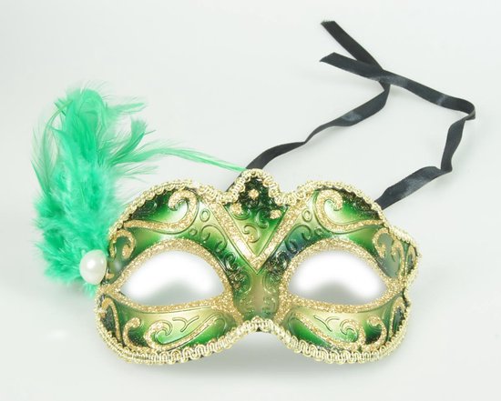 Betere bol.com | Venetiaans masker – Groen groene kleur – carnaval TQ-52