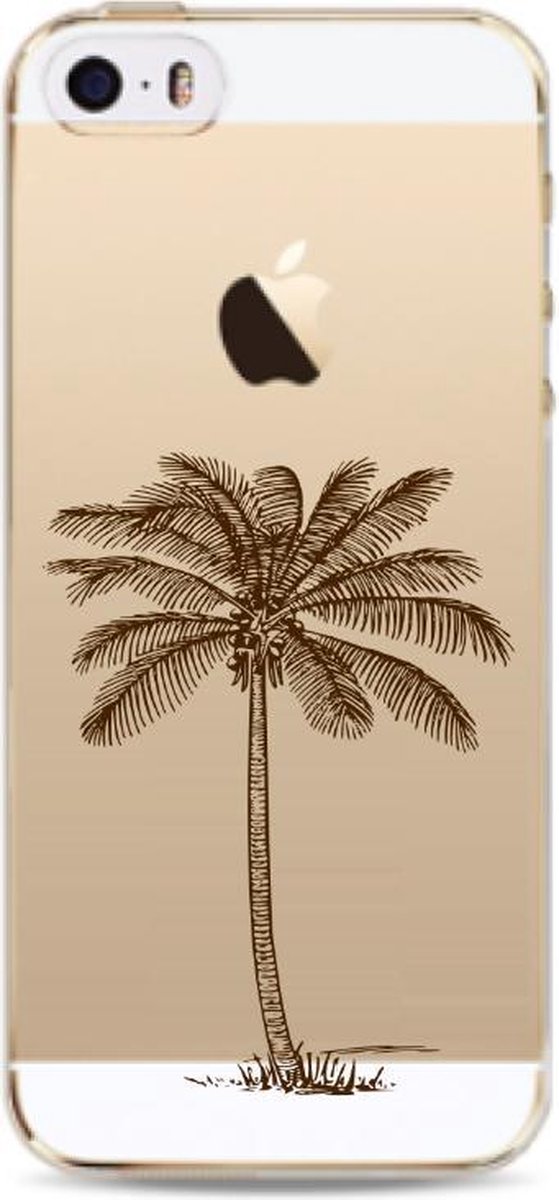 Apple Iphone 5 / 5S / SE2016 transparant siliconen hoesje met palmboom