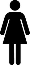 Dames Toilet Symbool Deursticker - Toilet Deursticker - Dames Toilet - Kantoor Decoratie - Zwart