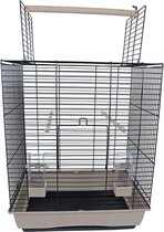 Cage à oiseaux cage à perroquet Big Ara noir beige 55,5x42,5x67,5 / 88 cm