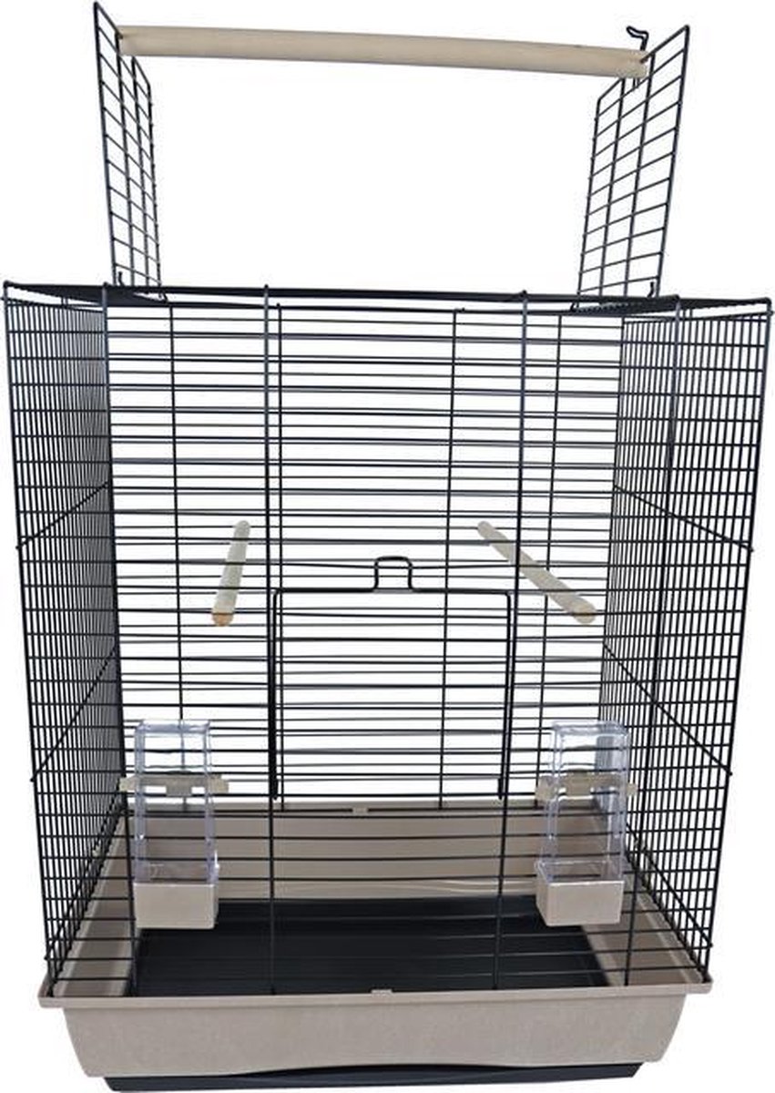 Cage à oiseaux cage à perroquet Big Ara noir beige 55,5x42,5x67,5 / 88 cm |  bol.com