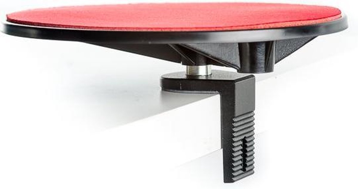 Ergorest met muispad en 20 cm schelp- rood, lengte zwenkarm 89 mm /dikte blad 34-64 mm