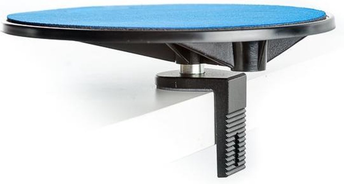 Ergorest met muispad en 20 cm schelp- blauw, lengte zwenkarm 89 mm /dikte blad 34-64 mm