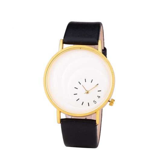 Leren Dames Horloge – Zwart & Goud