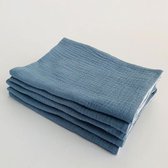 Hydrofiel-spuugdoek-jeansblauw- handgemaakt