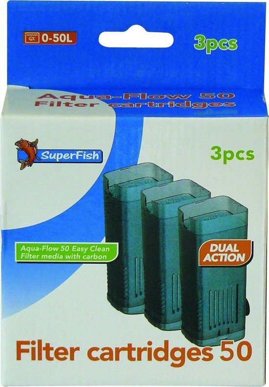 Superfish 50 AquaFLow Easy Click Cartridge - Aquariumfilter - Navulling - 3 Stuks