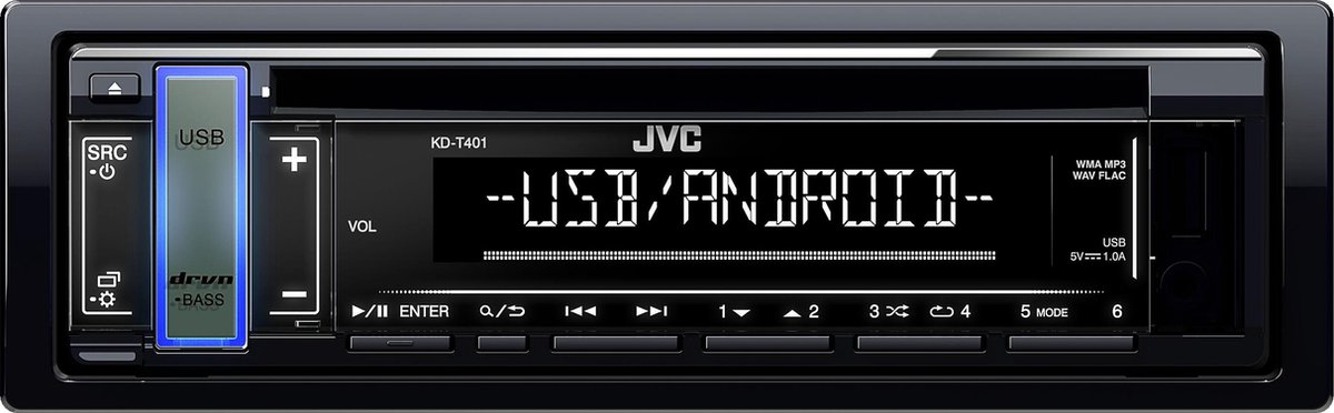 JVC KD-T401 - 1DIN Autoradio-CD/USB/AUX
