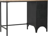 Bureau 100x50x76 cm massief vurenhout en staal (incl. vloerviltjes)