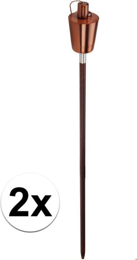 puzzel impuls verkoopplan 2x RVS tuinfakkels koper 110 cm - Tuin decoratie/Tuinverlichting - Set RVS  oliefakkels... | bol.com