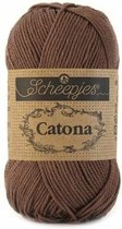 Scheepjes Catona Chocolate (507) PAK MET 10 BOLLEN a 50 GRAM. INCL. Gratis Digitale vinger haak en brei toerenteller.