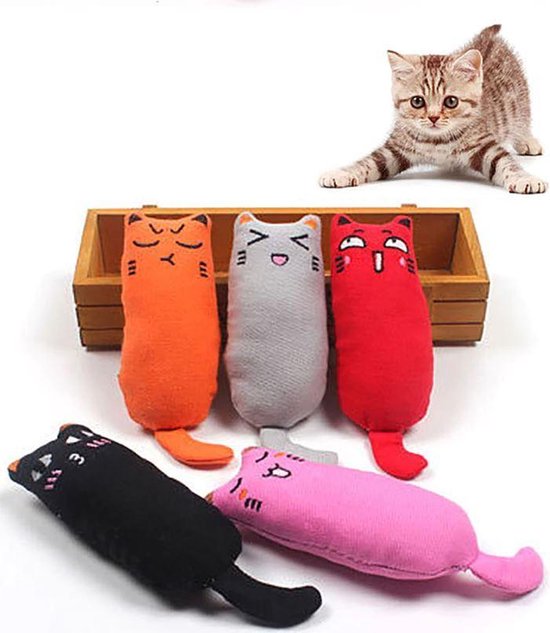 Catnip grappige knuffeldier|Katten speelgoed|Kattenkruid|Knuffeldier|Cabantis|Grijs