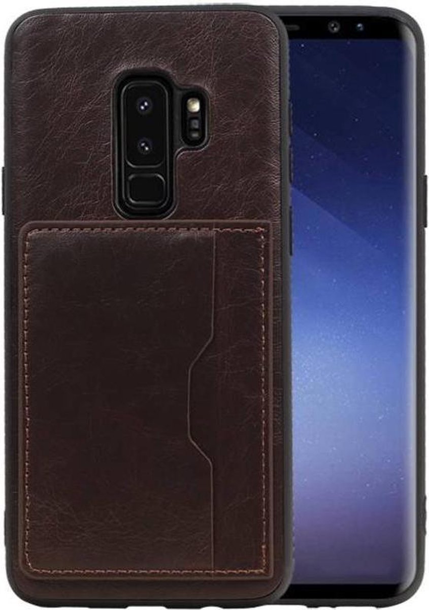 Mocca Staand Back Cover 1 Pasje Hoesje voor Samsung Galaxy S9 Plus