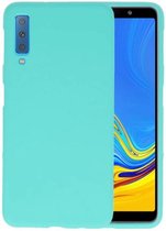 Bestcases Color Telefoonhoesje - Backcover Hoesje - Siliconen Case Back Cover voor Samsung Galaxy A7 (2018) - Turquoise