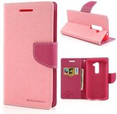 LG Optimus G2 - hoes cover case - PU leder - TPU - Roze - magenta