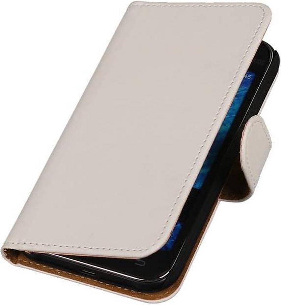 Effen Bookstyle Hoes Geschikt voor Samsung Galaxy J1 J100F Wit