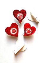 Hartjes knijpers Valentijnsdag per 6 stuks