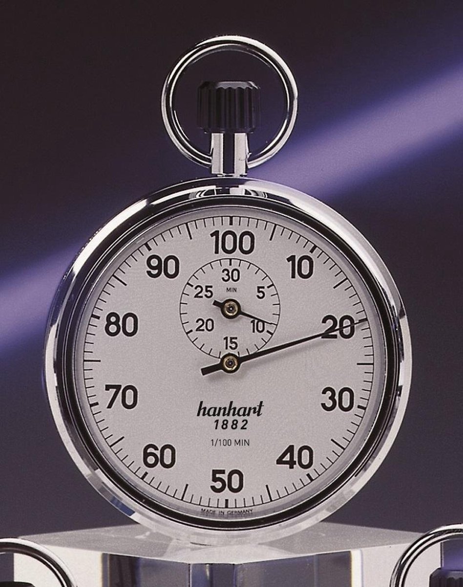 Chronomètre Hanhart modèle analogique 112.0201-00 1/100 min 30 min. |  bol.com