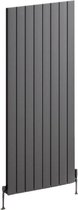 Design radiator verticaal staal mat antraciet 140x58,8cm 898 watt - Eastbrook Addington type 10
